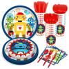 Lide Road 116 Pcs Robot Birthday Party Supplies Kit, Robot Plates, Napkins, Cups, Forks, Knives, Spoons for 16 Guests view 1