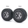 WEFEINO RC Beadlock Wheels and Tires 4Pcs 1.0" Micro Crawler Tires for Axial SCX24 90081 Deadbolt 1/24 RC Crawler Car (Titanium, 50mm) view 3