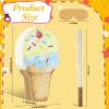 Ice Cream Piata Ice Cream Cone Shaped Piata with Stick Blindfold for Kids Birthday Summer Candy Theme Girls Baby Shower Beach Wedding Party Supplies Decorations, 15.8 x 9.5 Inch(Khaki) view 2