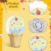 Ice Cream Piata Ice Cream Cone Shaped Piata with Stick Blindfold for Kids Birthday Summer Candy Theme Girls Baby Shower Beach Wedding Party Supplies Decorations, 15.8 x 9.5 Inch(Khaki) view 3