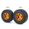 WEFEINO RC Beadlock Wheels and Tires 4Pcs 1.0" Micro Crawler Tires for Axial SCX24 90081 Deadbolt 1/24 RC Crawler Car (Orange, 50mm) view 3