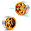 WEFEINO RC Beadlock Wheels and Tires 4Pcs 1.0" Micro Crawler Tires for Axial SCX24 90081 Deadbolt 1/24 RC Crawler Car (Orange, 50mm) view 4