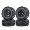 WEFEINO 4Pcs 1.0" Beadlock Wheels Tires for Axial SCX24 90081 Deadbolt 1/24 RC Crawler Car (Black, 54mm) view 1