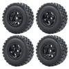 WEFEINO 4Pcs 1.0" Beadlock Wheels Tires for Axial SCX24 90081 Deadbolt 1/24 RC Crawler Car (Black, 54mm) view 2
