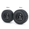 WEFEINO 4Pcs 1.0" Beadlock Wheels Tires for Axial SCX24 90081 Deadbolt 1/24 RC Crawler Car (Black, 54mm) view 3