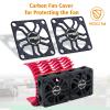 Surpass Hobby Dual 30mm RC Cooling Fan 27000RPM RC Car Motor Heatsink with Metal Cover for 1/8 1/7 RC Car Diameter 40/ 42mm Brushless Motor (Black Red) view 2