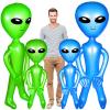 Zhanmai 4 Pcs 63/35 Inch Halloween Giant Alien Inflatable Jumbo Blow up Green Alien for Halloween Party Photo Prep Decor Theme Birthday Party Favors(Green, Blue) view 1