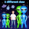 Zhanmai 4 Pcs 63/35 Inch Halloween Giant Alien Inflatable Jumbo Blow up Green Alien for Halloween Party Photo Prep Decor Theme Birthday Party Favors(Green, Blue) view 2