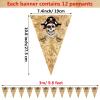 49 ft Halloween Jolly Roger Decorations Pirate Adventure Birthday Pennant Banner Pre-strung Skull Bones Hanging Flags Kids, Boys & Girls Treasure Hunt Party Decor for Indoor Outdoor Use view 2