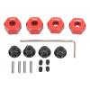 plplaaoo RC Wheel Hub, 4Pcs Aluminium Alloy 12mm Diameter, 12mm RC Wheel Hex, 5.5mm 7mm Thickness Accessory Set Kit for Traxxas 1/10 Slash 4x4 Rustler Stampede Slash 2WD (Red) view 1