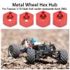plplaaoo RC Wheel Hub, 4Pcs Aluminium Alloy 12mm Diameter, 12mm RC Wheel Hex, 5.5mm 7mm Thickness Accessory Set Kit for Traxxas 1/10 Slash 4x4 Rustler Stampede Slash 2WD (Red) view 2