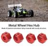 plplaaoo RC Wheel Hub, 4Pcs Aluminium Alloy 12mm Diameter, 12mm RC Wheel Hex, 5.5mm 7mm Thickness Accessory Set Kit for Traxxas 1/10 Slash 4x4 Rustler Stampede Slash 2WD (Red) view 3