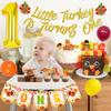 Thanksgiving 1st Birthday Party Decorations Little Turkey is Turning One Banner Fall Theme Garland Balloons One Cake Topper High Chair Banner Set for Boys or Girls Autumn First Birthday Party Supplies view 4