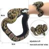 2pc Halloween Snake Bracelets Tricky Snake Wristband Fake Snake Wrist Band Bangle Jewelry Novelty Boa Python Prank Props Gift for Halloween April Fools Day Cosplay Party view 2