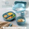 SAMiGO Silicone Baby Feeding Set, Baby Led Weaning Supplies, Suction Bowl Plate Bib Cup Self Feeding Spoons, Solid Food Eating Essentials, First Stage Utensils, 6+ Months view 4