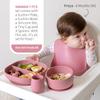 SAMiGO Silicone Baby Feeding Set, Baby Led Weaning Supplies, Suction Bowl Plate Bib Cup Self Feeding Spoons, Solid Food Eating Essentials, First Stage Utensils, 6+ Months view 2