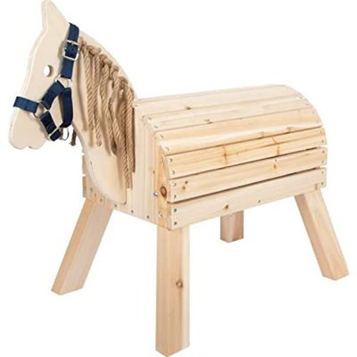 Small Foot Compact Wooden Horse with Headcollar, from 3 Years, Indoor and Outdoor, 12313, Beige