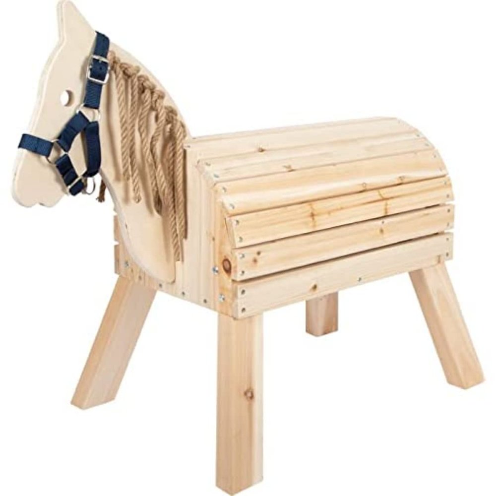 Small Foot Compact Wooden Horse with Headcollar, from 3 Years, Indoor and Outdoor, 12313, Beige