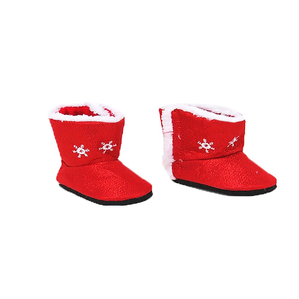 American Fashion World Red and White Snowflake Boots for 18-Inch Dolls | Premium Quality & Trendy Design | Dolls Shoes | Shoe Fashion for Dolls for Popular Brands
