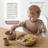 SAMiGO Silicone Baby Feeding Set, Baby Led Weaning Supplies, Suction Bowl Plate Bib Cup Self Feeding Spoons, Solid Food Eating Essentials, First Stage Utensils, 6+ Months view 2