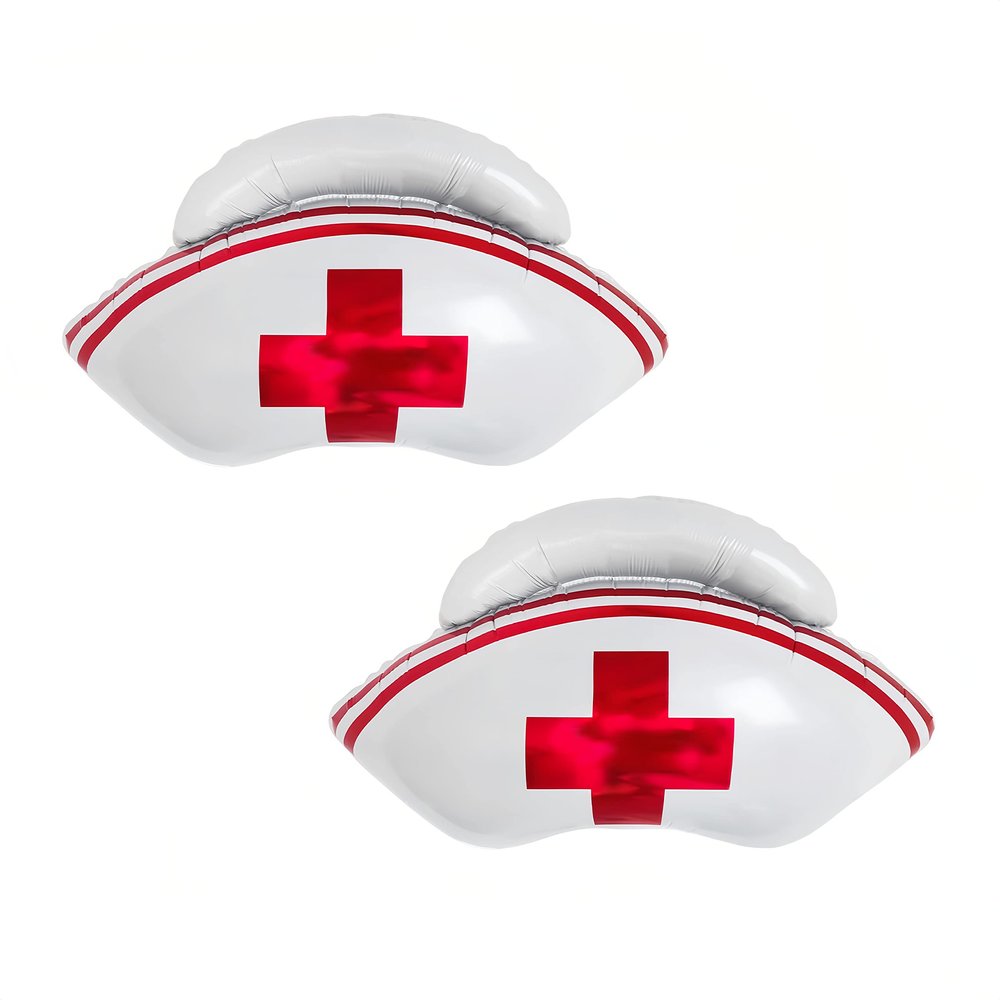 2Pcs Nurse Cap Balloons/Nurse Party Decorations/Nurse Graduation Decorations/Nursing Graduation Party Supplies/Nursing School Graduation Party Decorations/Nurse Balloons