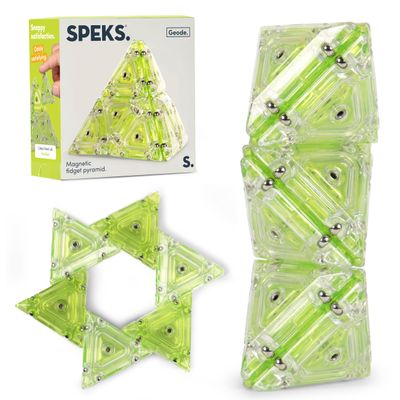 Speks Geode Magnetic Fidget Toy | Sensory Desk Toy for Adults & Teens 14+ | Stress Relief Gift | Pyramid, Peridot
