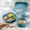 SAMiGO Silicone Baby Feeding Set, Baby Led Weaning Supplies, Suction Bowl Plate Bib Cup Self Feeding Spoons, Solid Food Eating Essentials, First Stage Utensils, 6+ Months view 4