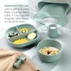 SAMiGO Silicone Baby Feeding Set, Baby Led Weaning Supplies, Suction Bowl Plate Bib Cup Self Feeding Spoons, Solid Food Eating Essentials, First Stage Utensils, 6+ Months view 2