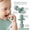 SAMiGO Silicone Baby Feeding Set, Baby Led Weaning Supplies, Suction Bowl Plate Bib Cup Self Feeding Spoons, Solid Food Eating Essentials, First Stage Utensils, 6+ Months view 4