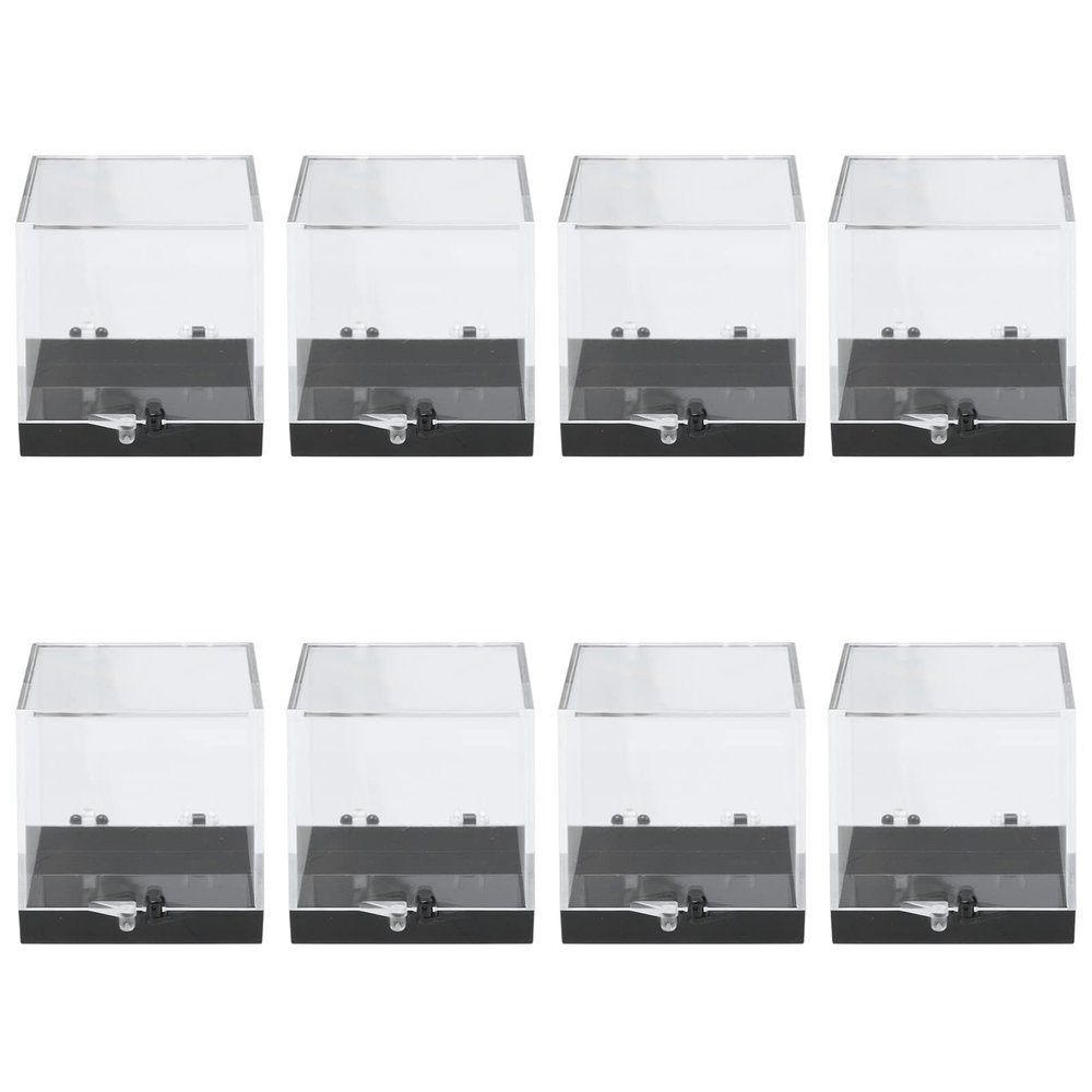HANABASS 8pcs Transparent Mineral Specimen Storage Box Display Case for Collectibles Lightweight Plastic Container for Organizing Crystals and Treasures