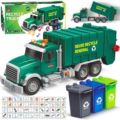Mobius Garbage Truck Toy Recycling Vehicle with Lights & Sounds | Educational Eco Play Truck for Kids Ages 37