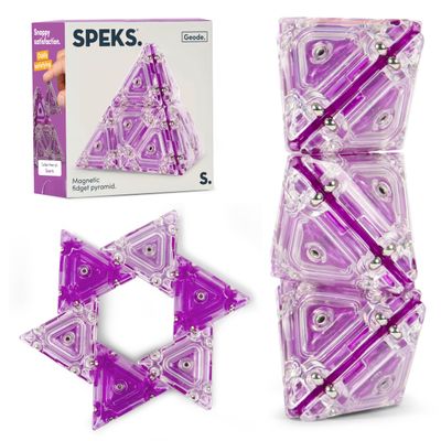 Speks Geode Magnetic Fidget Toy | Sensory Desk Toy for Adults & Teens 14+ | Stress Relief Gift | Pyramid, Quartz