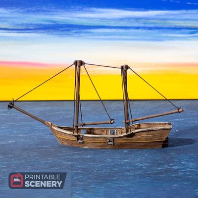 3DEGOS Skiff Ship DND Terrain 28mm for Dungeons and Dragons, D&D, Pathfinder, Warhammer 40k, RPG, Miniature, Tabletop, D and D, Dungeons and Dragons Gifts