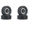 Greendhat 4Pcs Metal Beadlock Wheel Hub Rim and Rubber Tire Set for WPL C14 C24 B14 B24 B36 MN D90 MN99S RC Car Upgrade Parts ( Color view 1