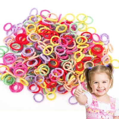 300 Pcs Hair Ties for Toddler Girls, Rubber Bands for Hair, Mix Colors Girl's Elastic Hair Ties Soft Rubber Bands Hair Bands (Multicolor-4)