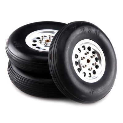 Greendhat 1Pair Rubber Wheel with Aluminum Hub for RC Airplane Model and DIY Robot Tires 1.75" / 2.5"/ 2.75/3" / 3.5" / 4" /4.5"/5'' ( Color : 44mm 1.75 inch )