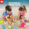 TOY Life 41 Pcs Beach Toys for Kids Ages 4-8 Collapsible Sand Toys Toddlers with Silicone Bucket Shovels & Sand Castle Building Kit Molds, Sandbox Toy Travel, Beach Party, Fishing, Summer Activities view 2