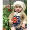 YIHANGG Lifelike Silicone Reborn Doll 60cm Toddler Doll Toy Girl Vinyl Princess Baby with Cloth Body Bebe Blonde Hair Birthday Gift Dress Up view 2