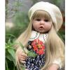 YIHANGG Lifelike Silicone Reborn Doll 60cm Toddler Doll Toy Girl Vinyl Princess Baby with Cloth Body Bebe Blonde Hair Birthday Gift Dress Up view 4