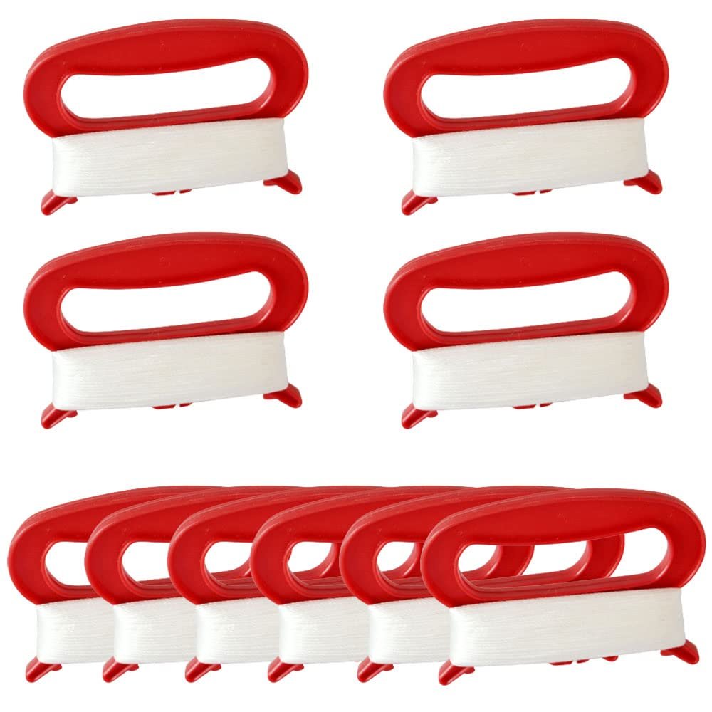 10 Pack Kite String Handle with 98ft Line Red Mini Kite Spool Flying Accessories for Kids and Adults (L, Width: 11.5CM/4.53 inch)