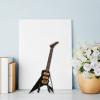 Miniature Electric Guitar, Wooden Miniature Electric Guitar with Stand Black Mini Musical Instrument Dollhouse Model Decoration 7.3in view 3