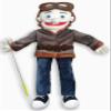 25", Rodayna Pilot Puppet, Full Body, Ventriloquist Style Puppet,Hand Puppet with Movable Mouth for Kids and Adults,Unique. view 1