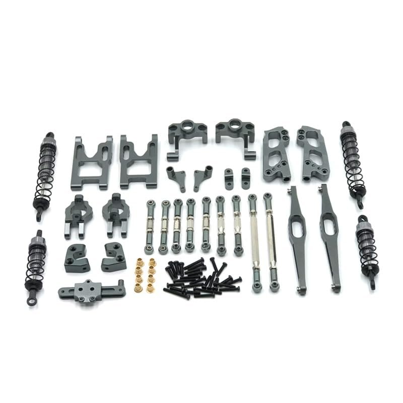 Greendhat Car Accessories Compatible with WL RC 12428 12423 FY03 Metal Accessories Kit Shock Absorbers Toy Parts 13Piece Set ( Color : Titanium )