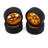 Greendhat for Wltoys 144001 A959 A959-B 124019 124018 RC Car Parts 65mm Metal Wheel Rim + High Grip Rubber Tires Tyres ( Color : Gold ) view 1
