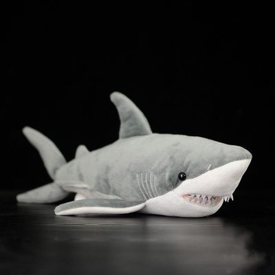 BABY FRANKIEZHOU Simulation Great White Shark Plush Toy, Super Kawaii Realistic Plush Stuffed Sea Animal Doll Pillow Super Soft Kids Birthday Gift Christmas Home Decor