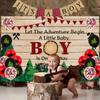 Lumberjack Buffalo Plaid Baby Shower Decorations for Boy - Customized Backdrop, It's a Boy Banner, Tablecloth and Cake Topper for Buffalo Plaid Theme view 2