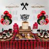Lumberjack Buffalo Plaid Baby Shower Decorations for Boy - Customized Backdrop, It's a Boy Banner, Tablecloth and Cake Topper for Buffalo Plaid Theme view 3