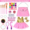 Ecore Fun 19-Piece 18 Inch Doll Clothes & Makeup Set with Dress Cosmetic Bag Brushes Eye Shadow Blushers Hairclip Hair-Ties Combs Mirror Nail File Accessories, Gift for Ages 3+ view 2