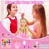 Ecore Fun 19-Piece 18 Inch Doll Clothes & Makeup Set with Dress Cosmetic Bag Brushes Eye Shadow Blushers Hairclip Hair-Ties Combs Mirror Nail File Accessories, Gift for Ages 3+ view 4