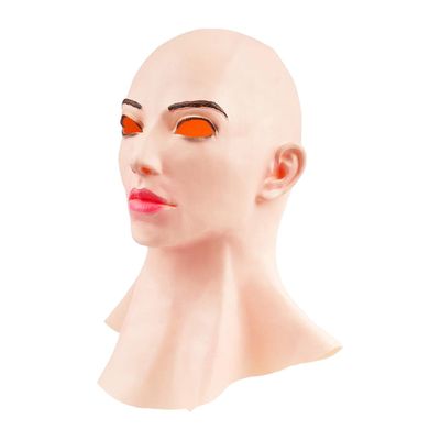 ariarly Realistic Female Latex Mask,Masquerade Head Cover,Halloween Cosplay Drag Queen Fancy Dress Headgear Novelty Costume Party Latex Full Head Mask